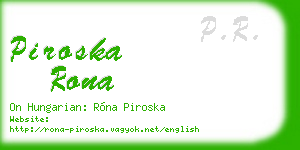 piroska rona business card
